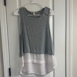 MICHAEL Michael Kors Gray and White Tank Top